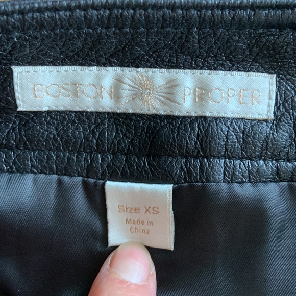 Boston Proper A Line Leather Skater Skirt - Picture 7 of 12